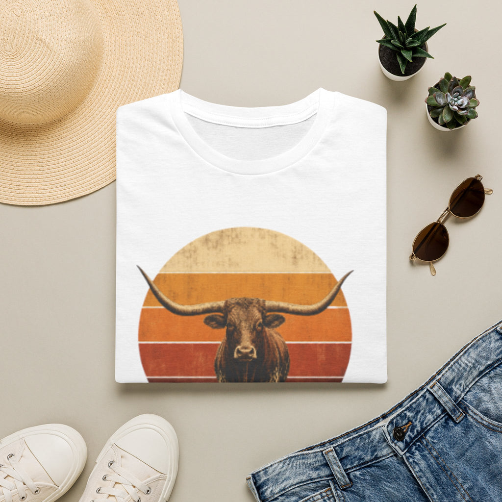 Longhorn Bull Retro Sunset T-Shirt