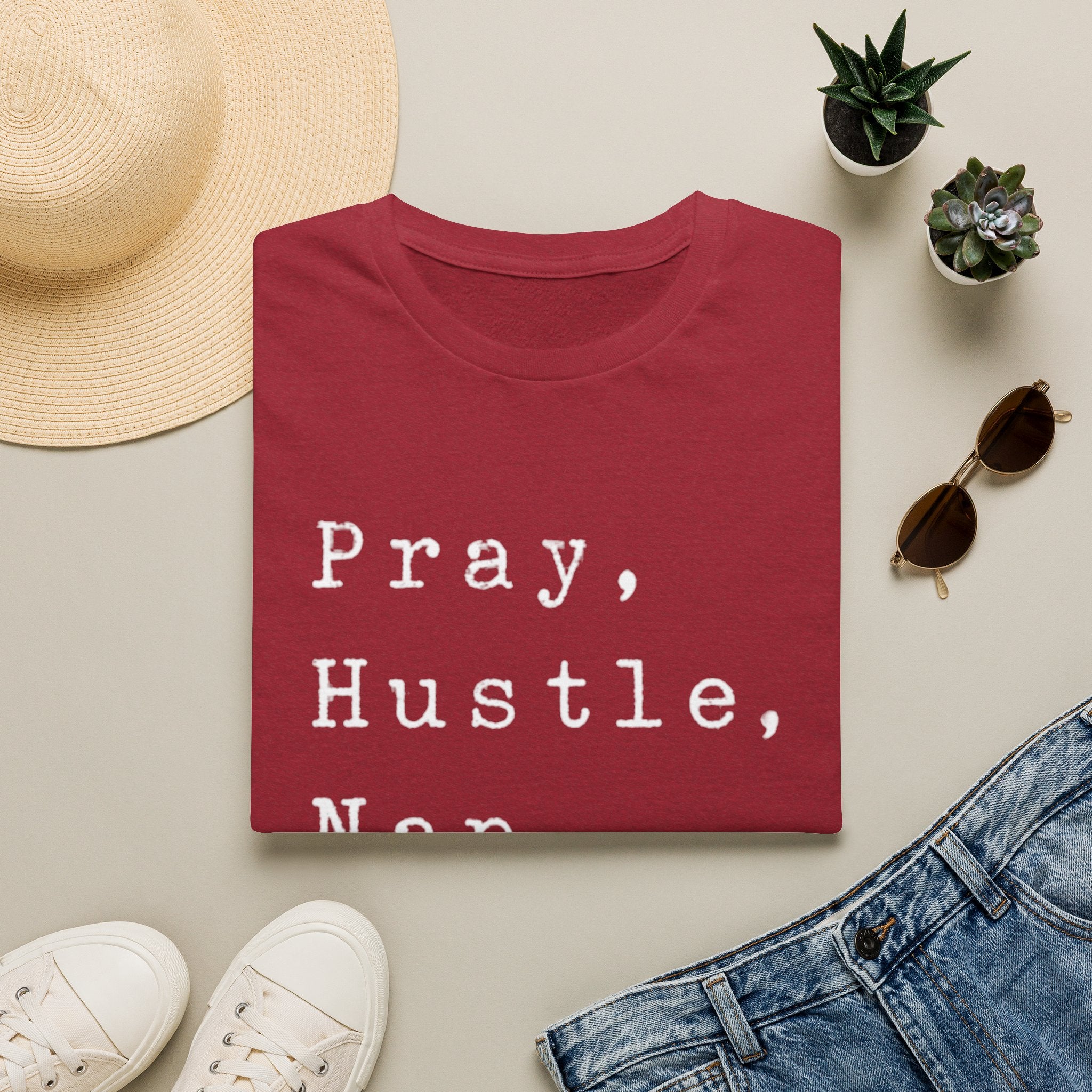 Classic Colored T-Shirt — Pray, Hustle & Repeat Everyday Tee