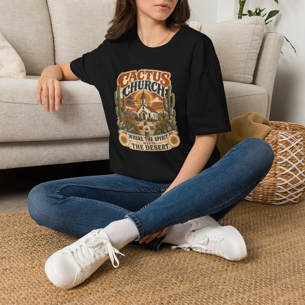 Cactus Church T-Shirt — Desert Vintage Faith Graphic Tee