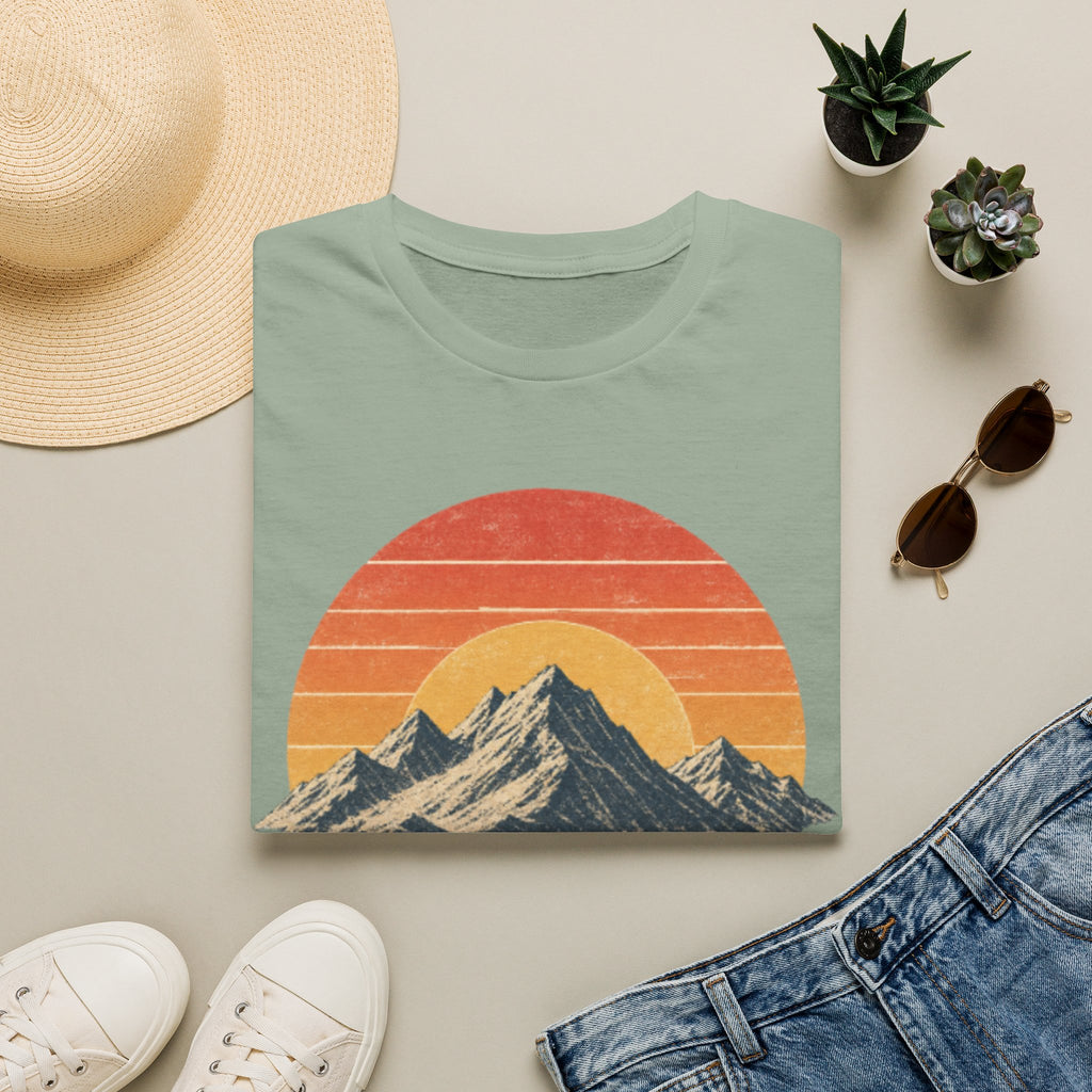 Vintage Sunset Mountain T-Shirt — Retro Scenic Graphic Tee