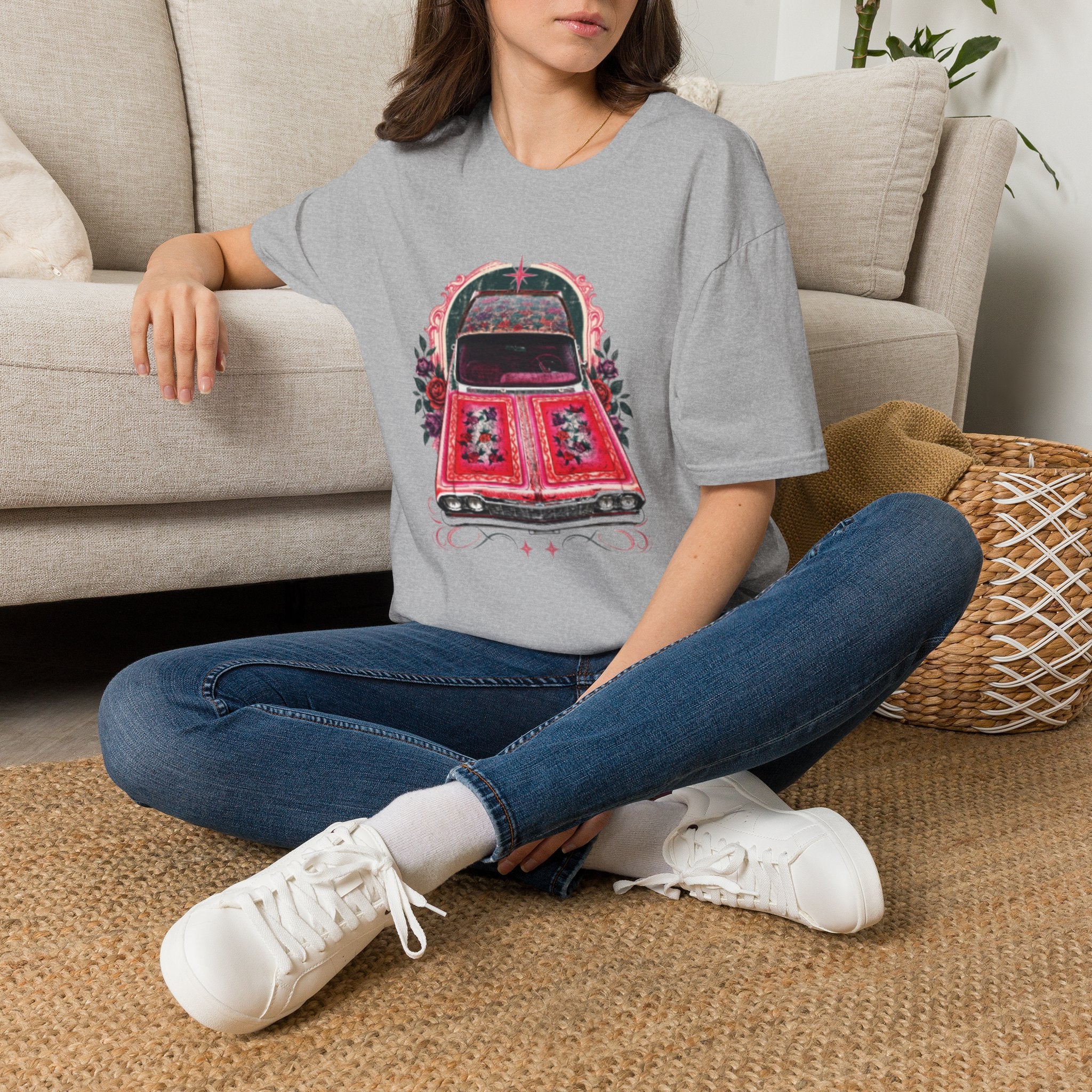 Vintage Floral Beetle T‑Shirt — Retro Flower Car Graphic Tee