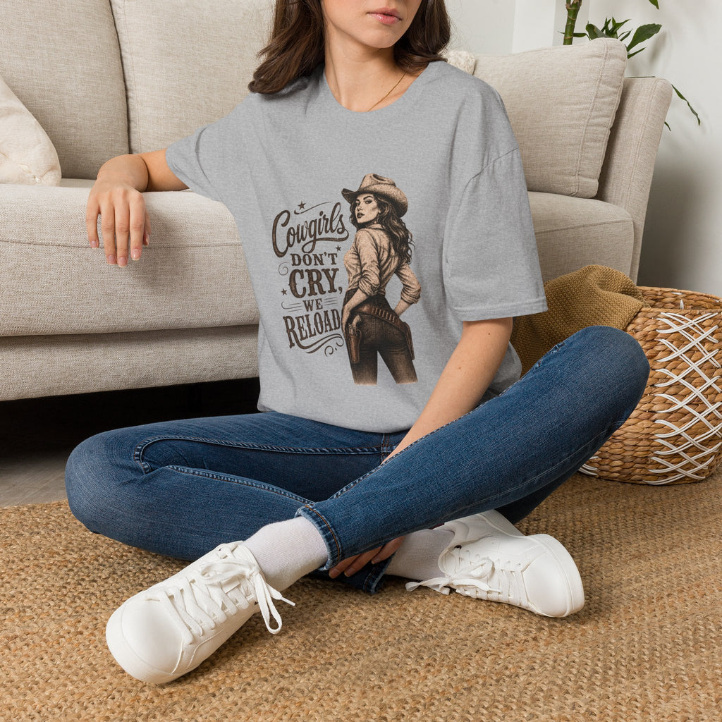 Cowgirls Don’t Cry Graphic Tee — Retro Western Cowgirl Shirt