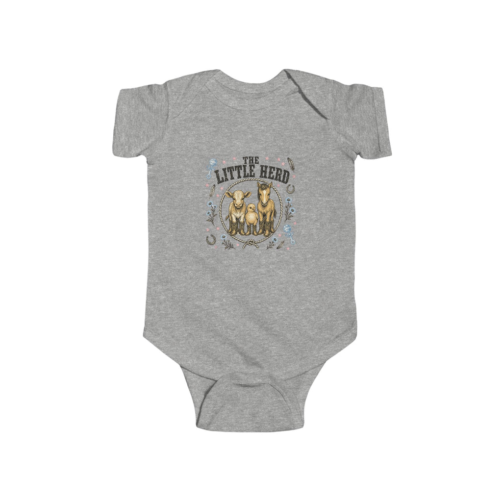 Infant Bodysuit — "Little Herd" Cute Farm Animal Baby Onesie