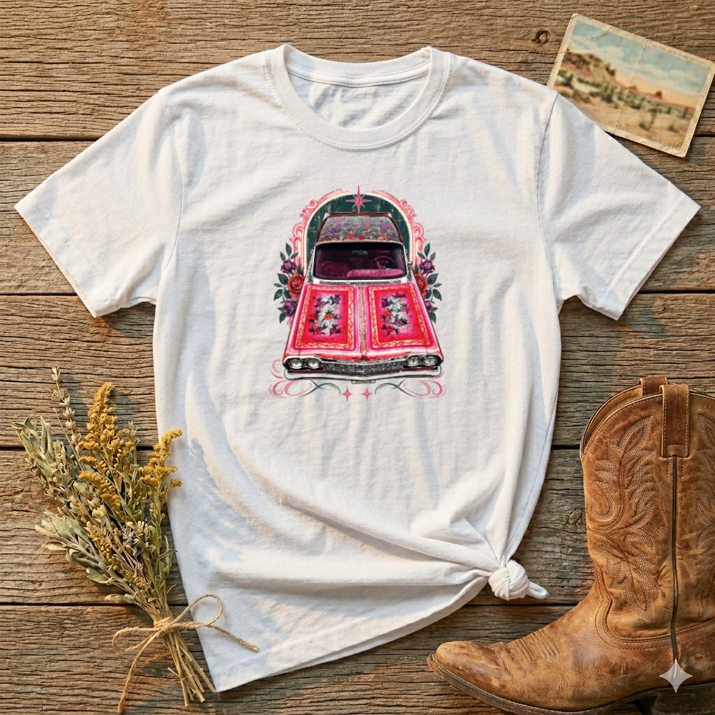 Vintage Floral Beetle T‑Shirt — Retro Flower Car Graphic Tee