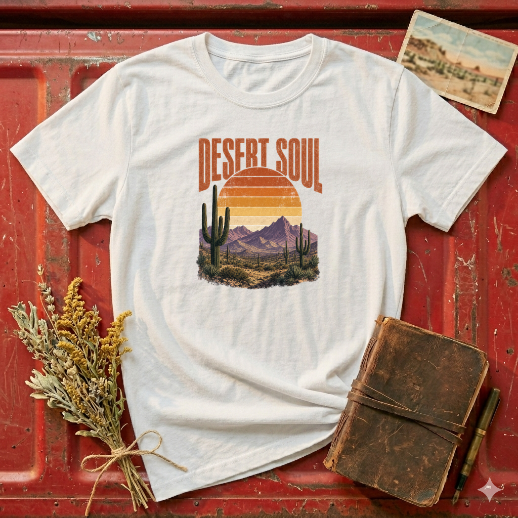 Desert Soul T‑Shirt — Vintage Sunset Cactus Tee