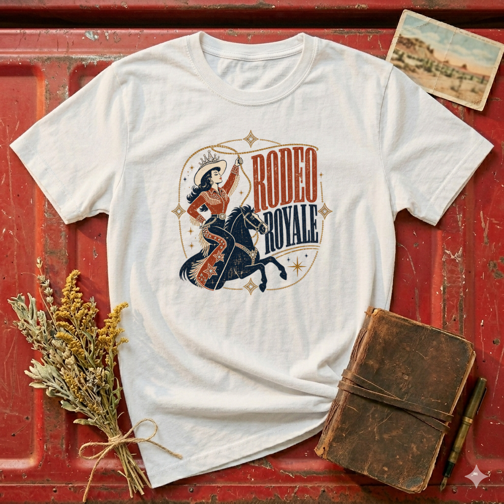 Rodeo Royale Graphic T-Shirt — Western Cowgirl Horse Logo