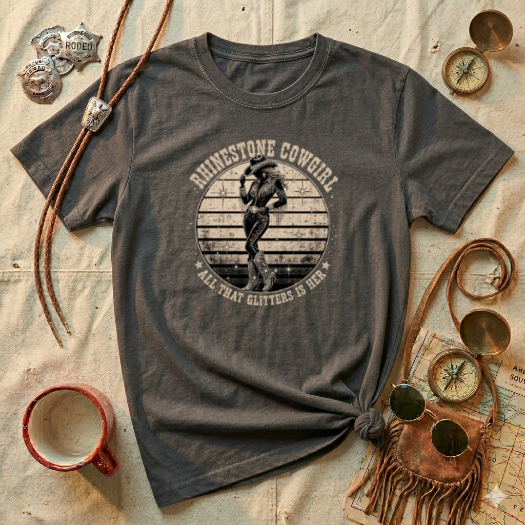 Rhinestone Cowgirl T-Shirt — Vintage Western Sparkle Tee