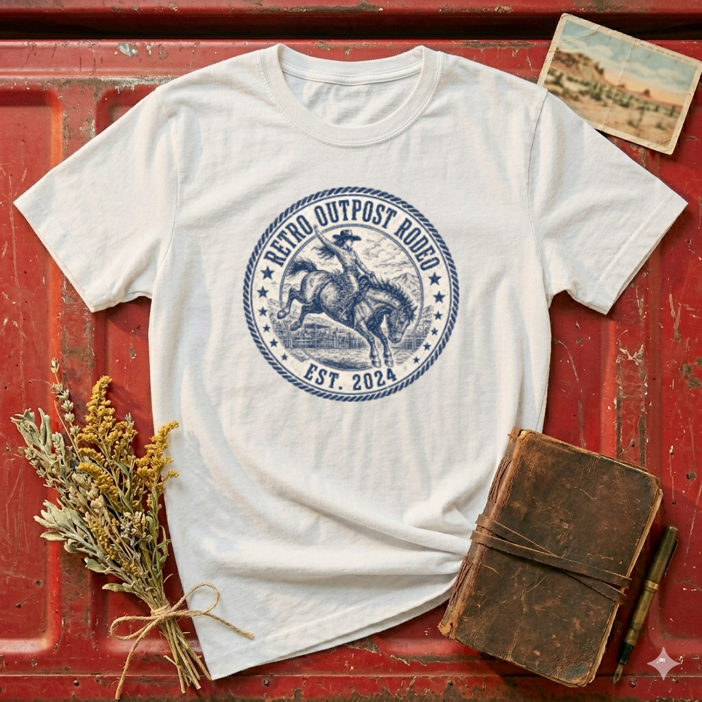 Retro Outpost Rodeo T-Shirt — Vintage Rodeo Bull Rider Tee (Est. 2021)