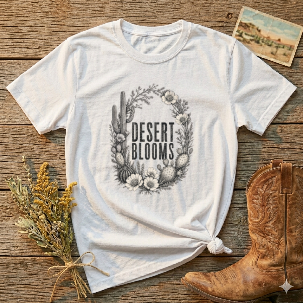 Desert Blooms T-Shirt — Floral Cactus Boho Tee