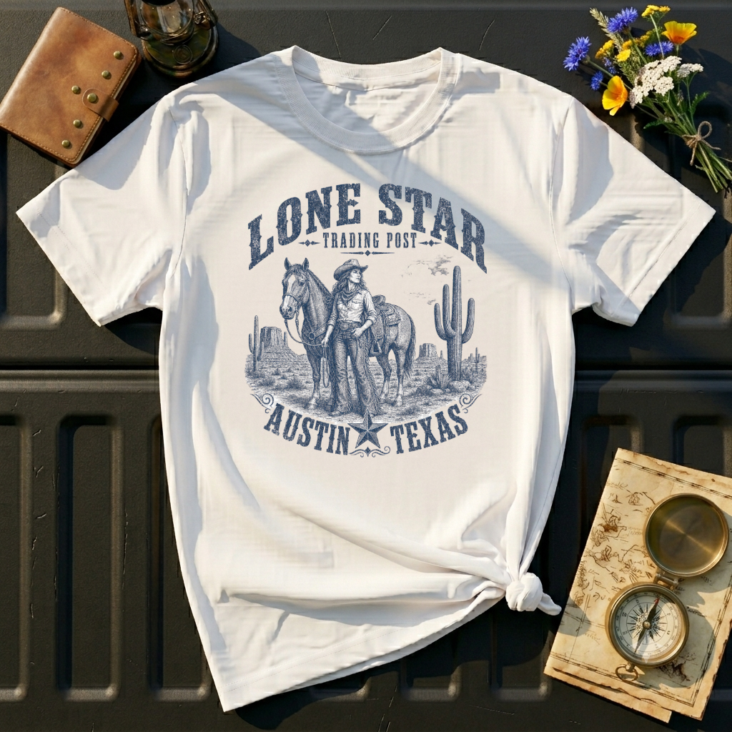 Lone Star Trading Post T-Shirt — Austin Texas Cowboy Graphic Tee