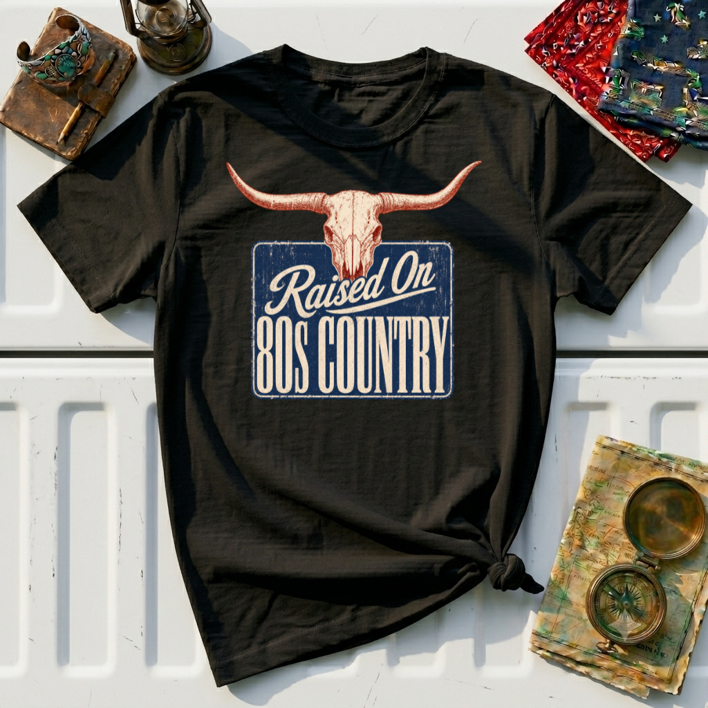 Raised On 80s Country T-Shirt — Vintage Longhorn Western Tee