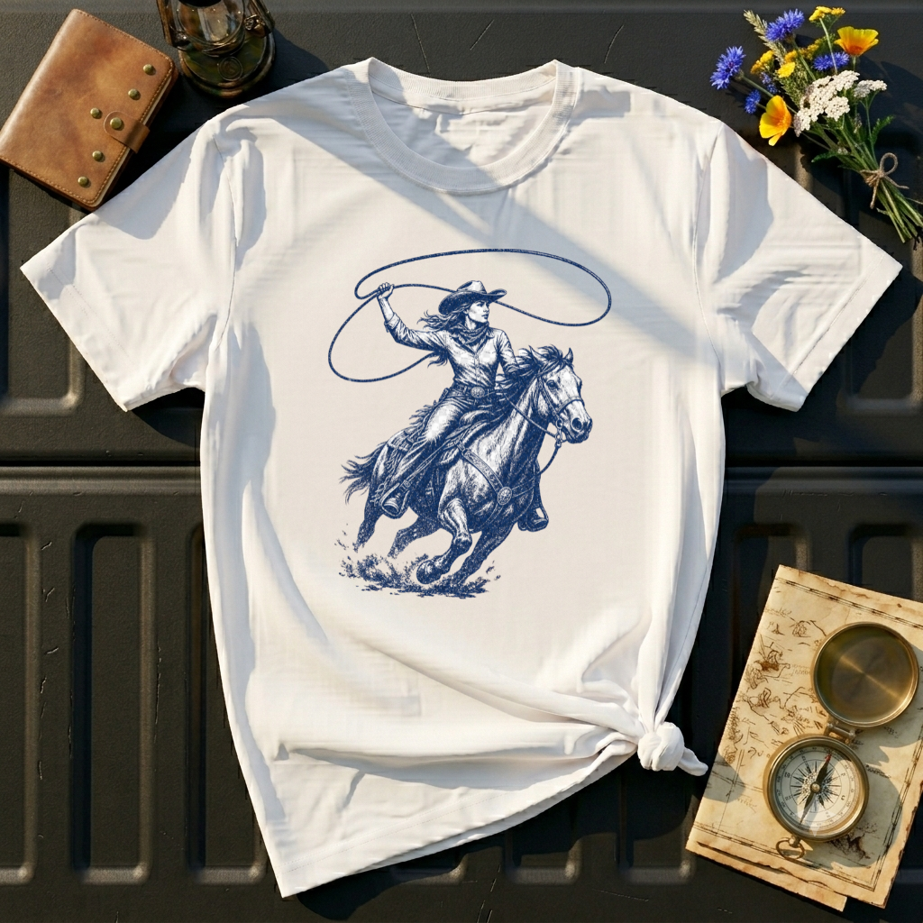Cowgirl Lasso Tee — Western Horse Riding Graphic T-Shirt