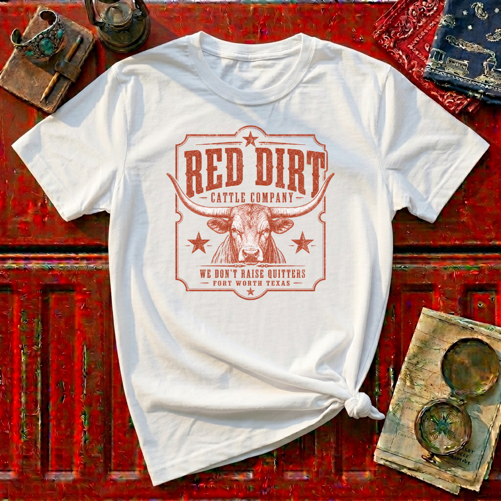 Red Dirt Cattle Company T-Shirt — Vintage Western Ranch Tee