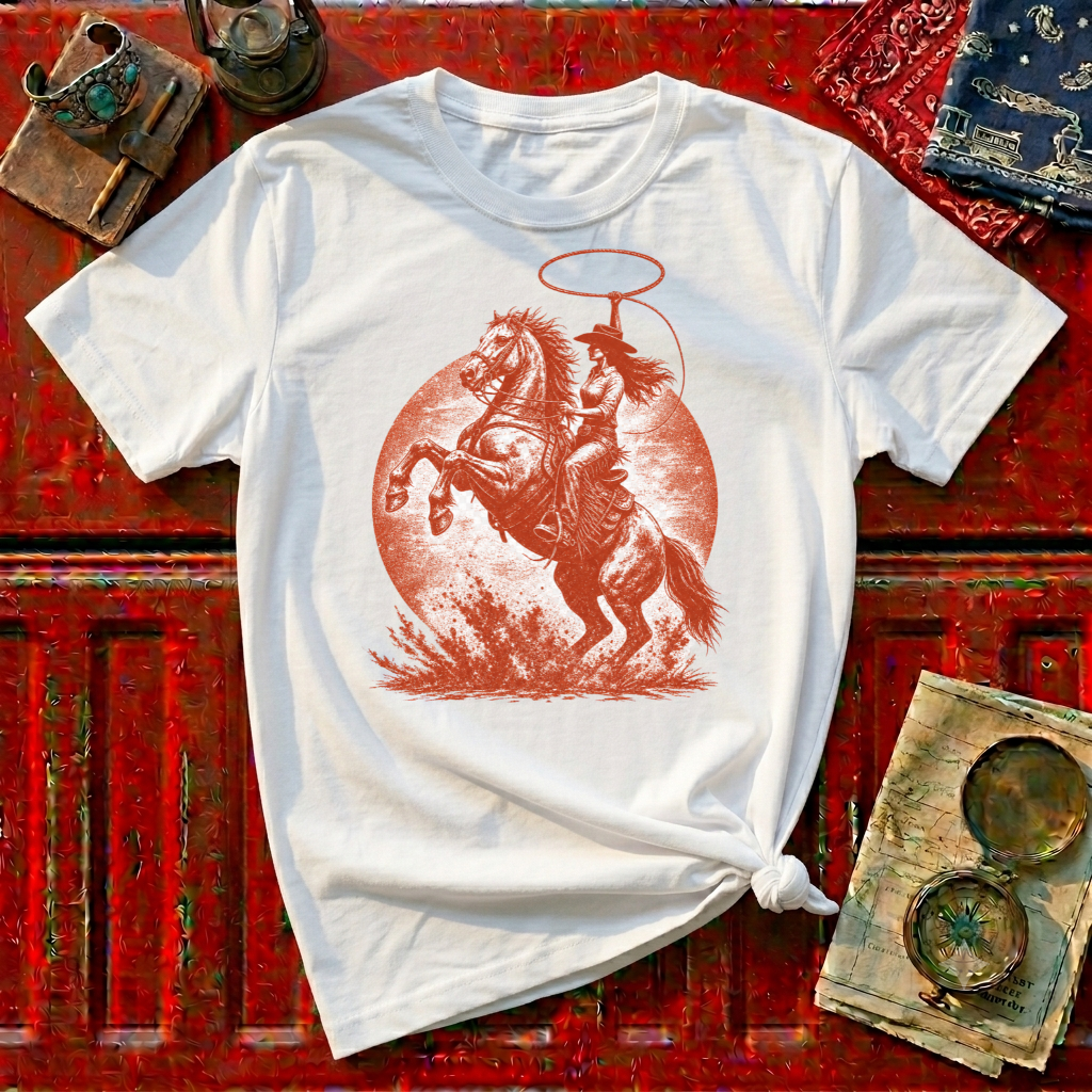 Cowboy Rodeo T-Shirt — Vintage Bronc Rider Graphic