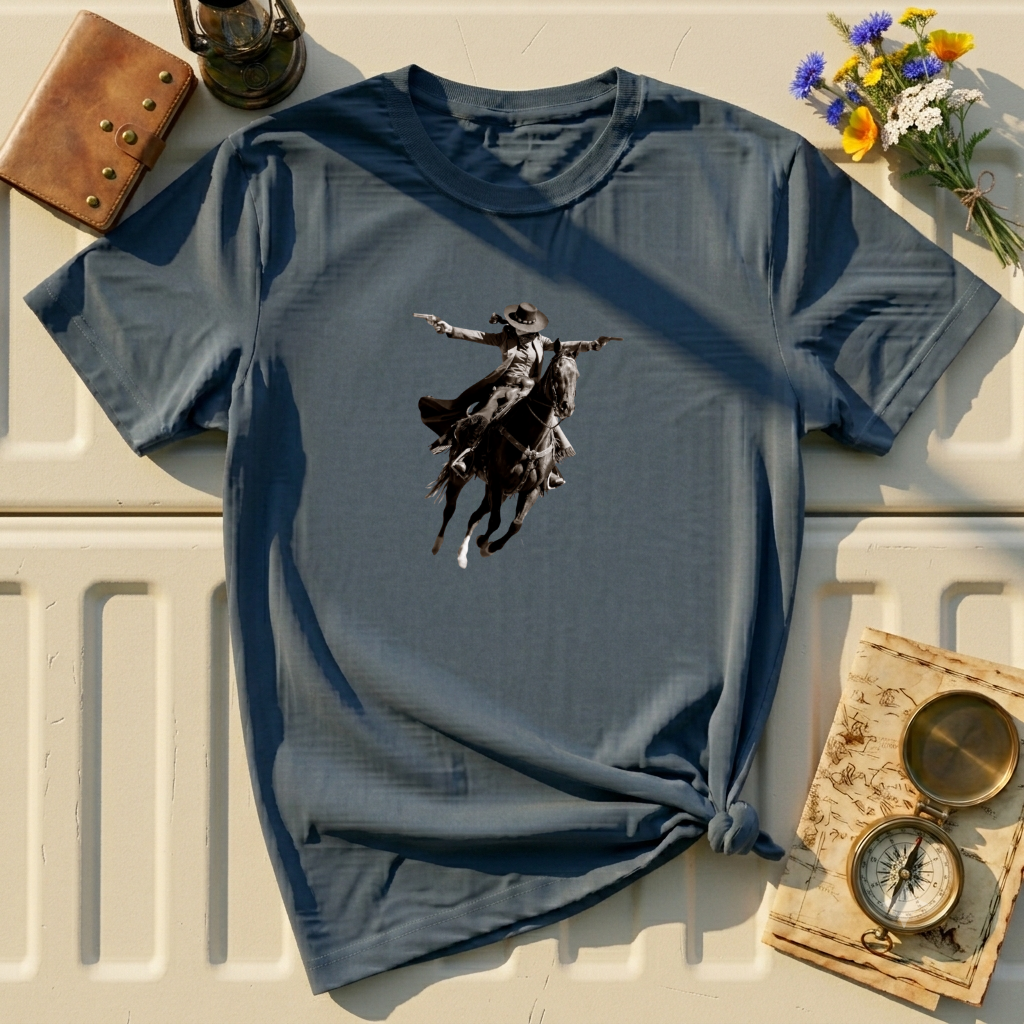 Cowgirl Rider T‑Shirt — Vintage Western Rodeo Print