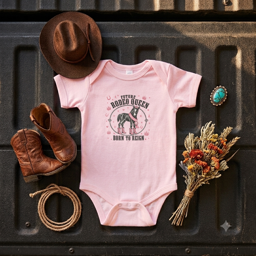 Infant Bodysuit — 'Future Rodeo Queen Born to Buck' Baby Onesie