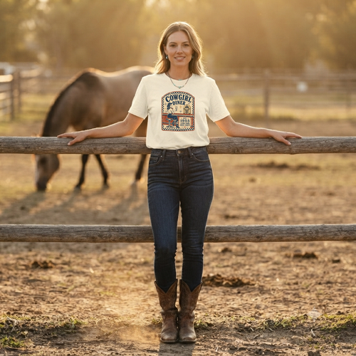 "Cowgirl Diner"  Vintage Tee
