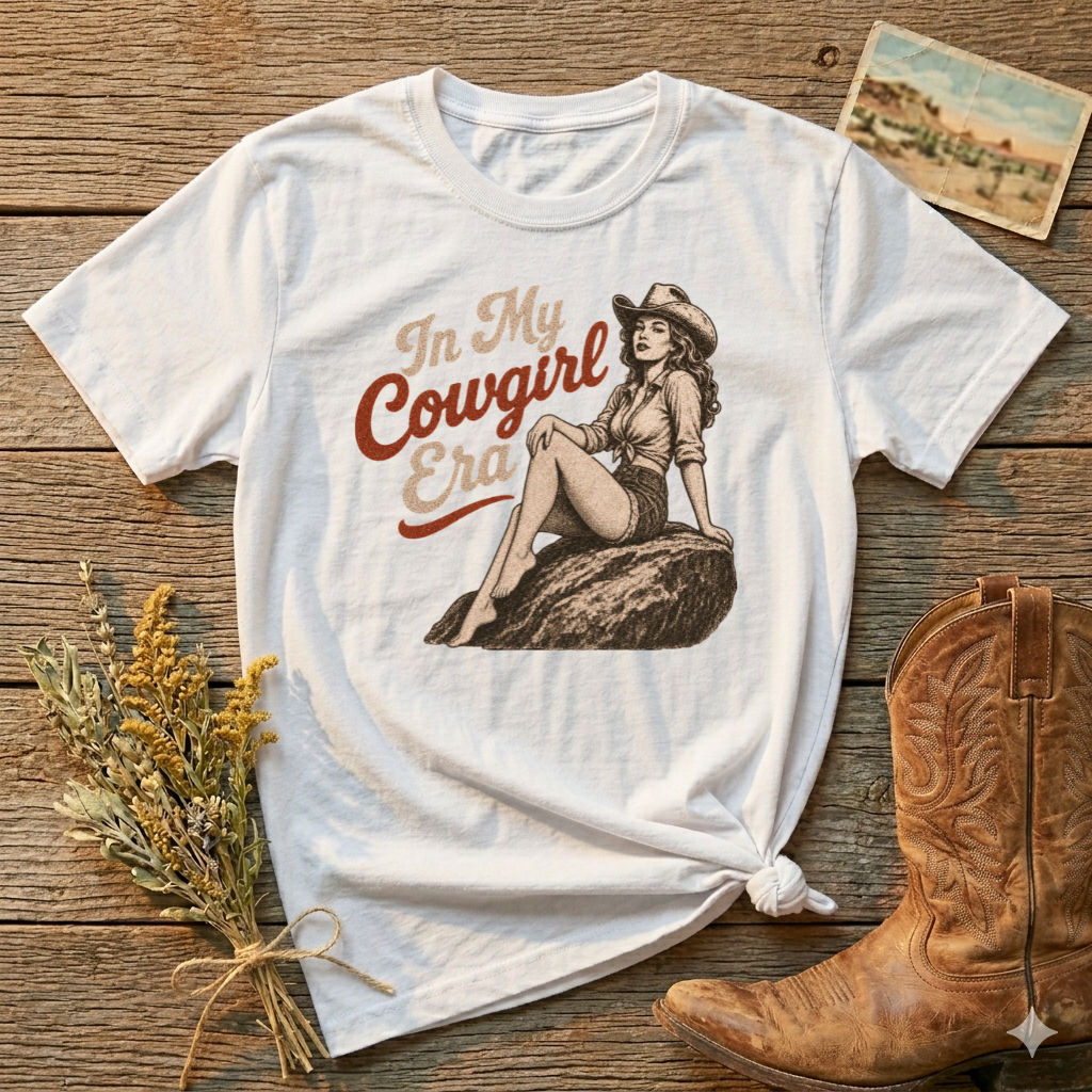 Cowgirl T-Shirt — "In My Cowgirl Era" Vintage Western Graphic Tee