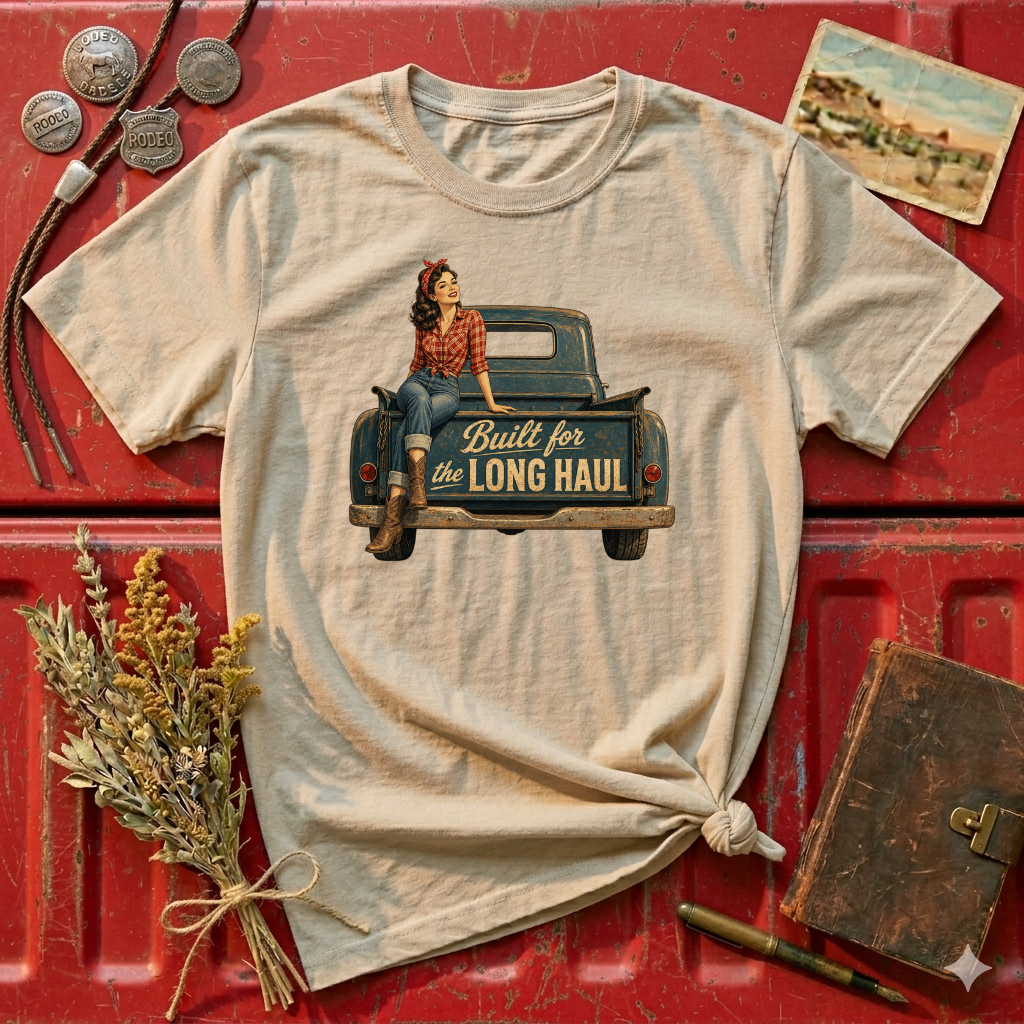 Built for the Long Haul T-Shirt — Vintage Truck & Rosie Roadtrip Tee