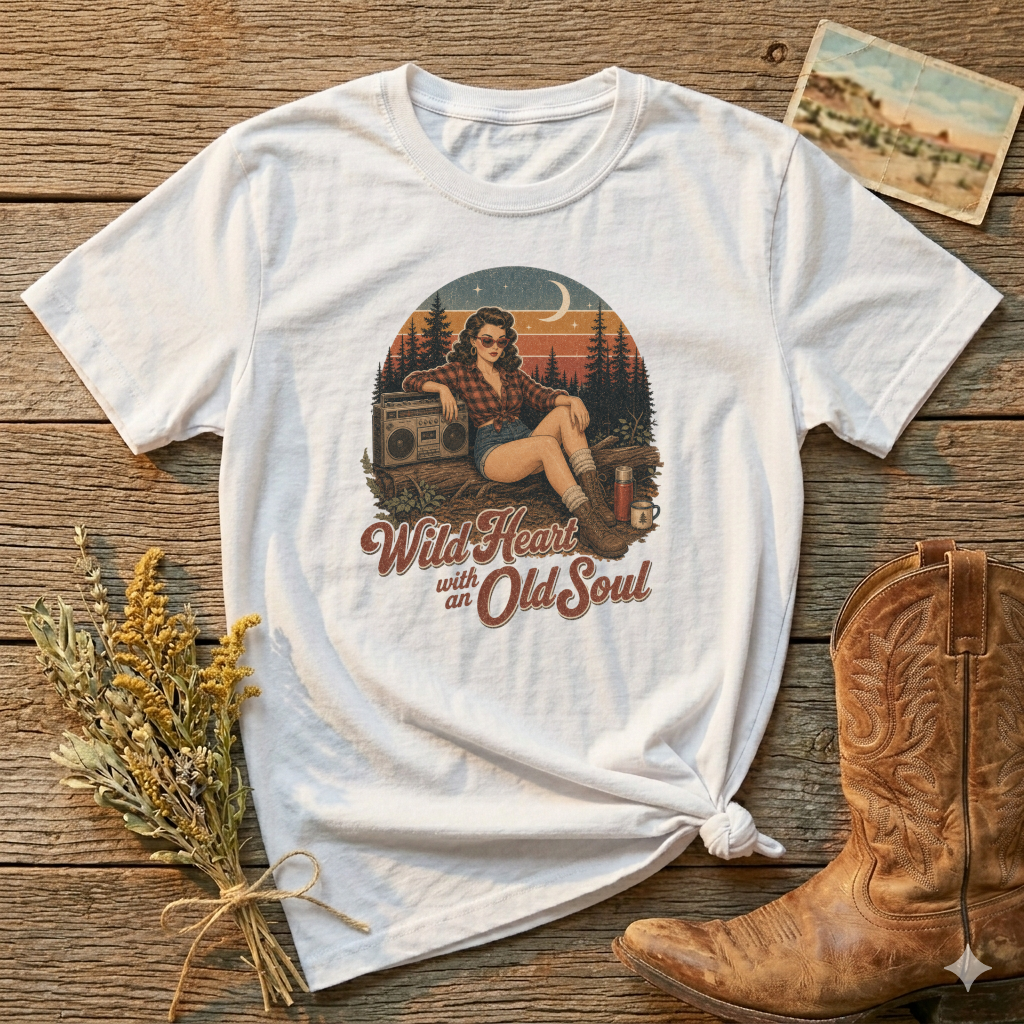 Vintage 'Wild Heart, Old Soul' Graphic T-Shirt