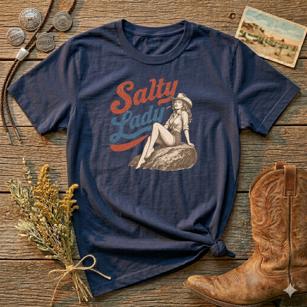 Salty Lady T-Shirt — Vintage Cowgirl Retro Graphic Tee
