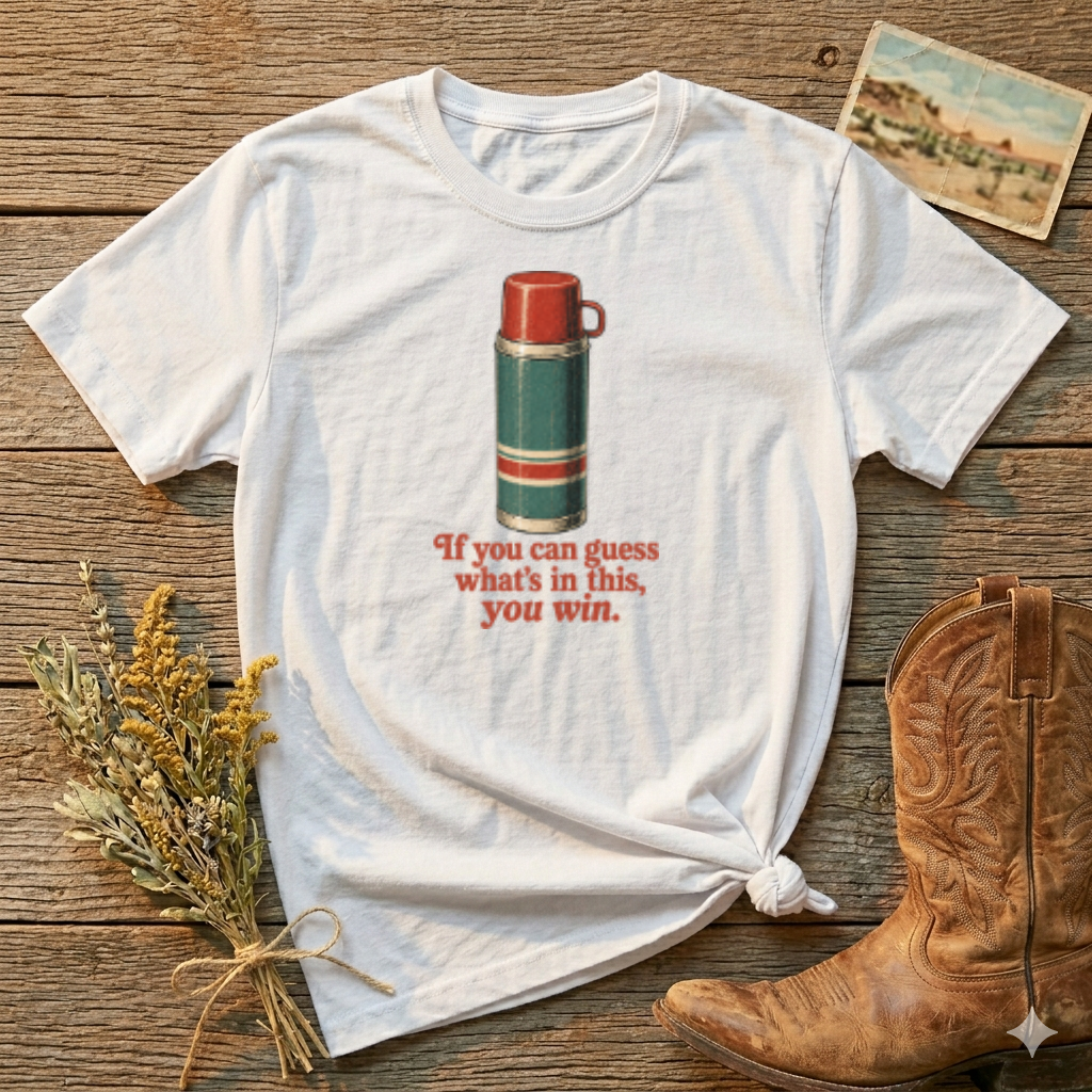 Thermos Tee — 'If you can guess what's in this, you win.' Graphic T-Shirt