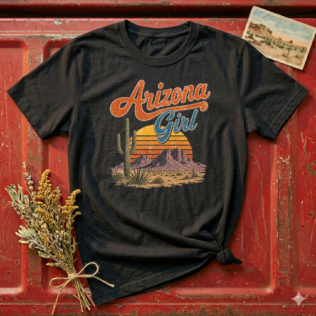 Arizona Girl T-Shirt — Retro Desert Cactus Graphic Tee