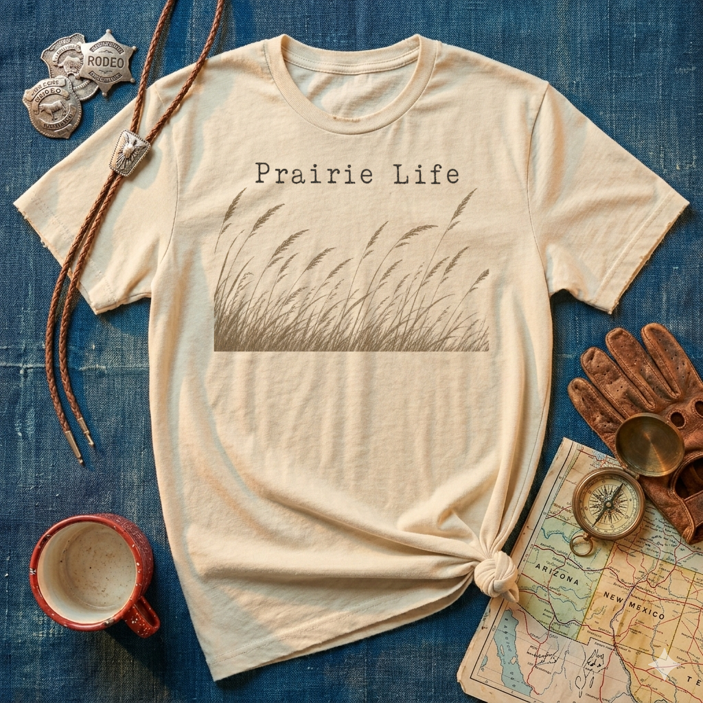 Prairie Life T-Shirt — Minimalist Farmhouse Tee for Country Living